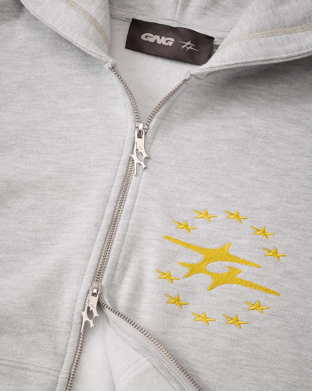FLATLOCK ZIPPER GREY MELANGE