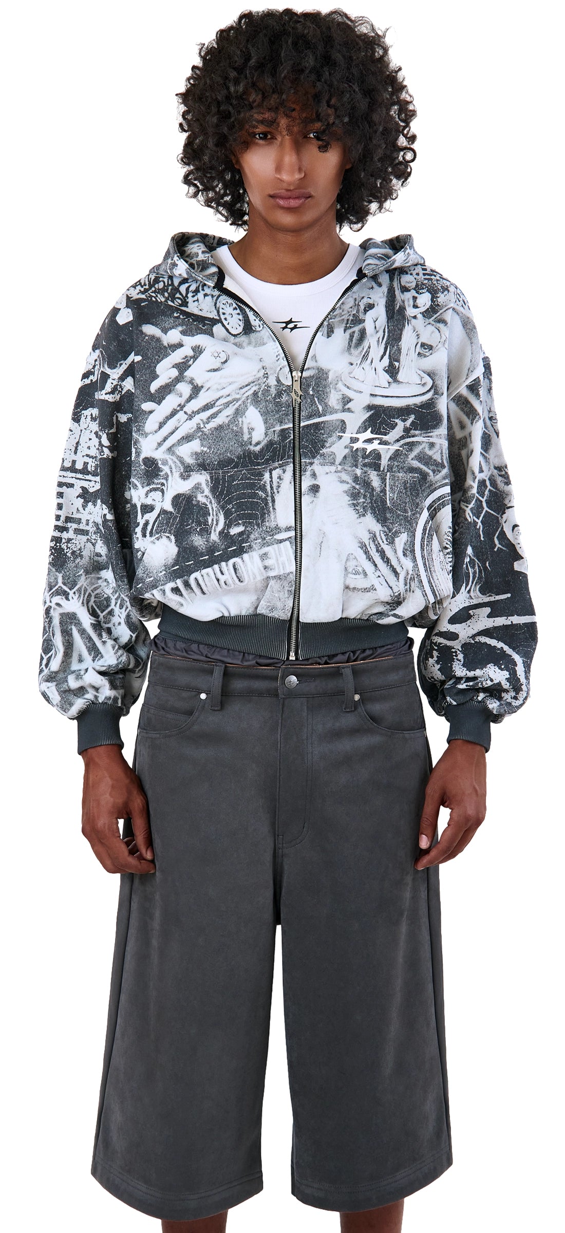 SUEDE SKIN SHORTS CENIZA