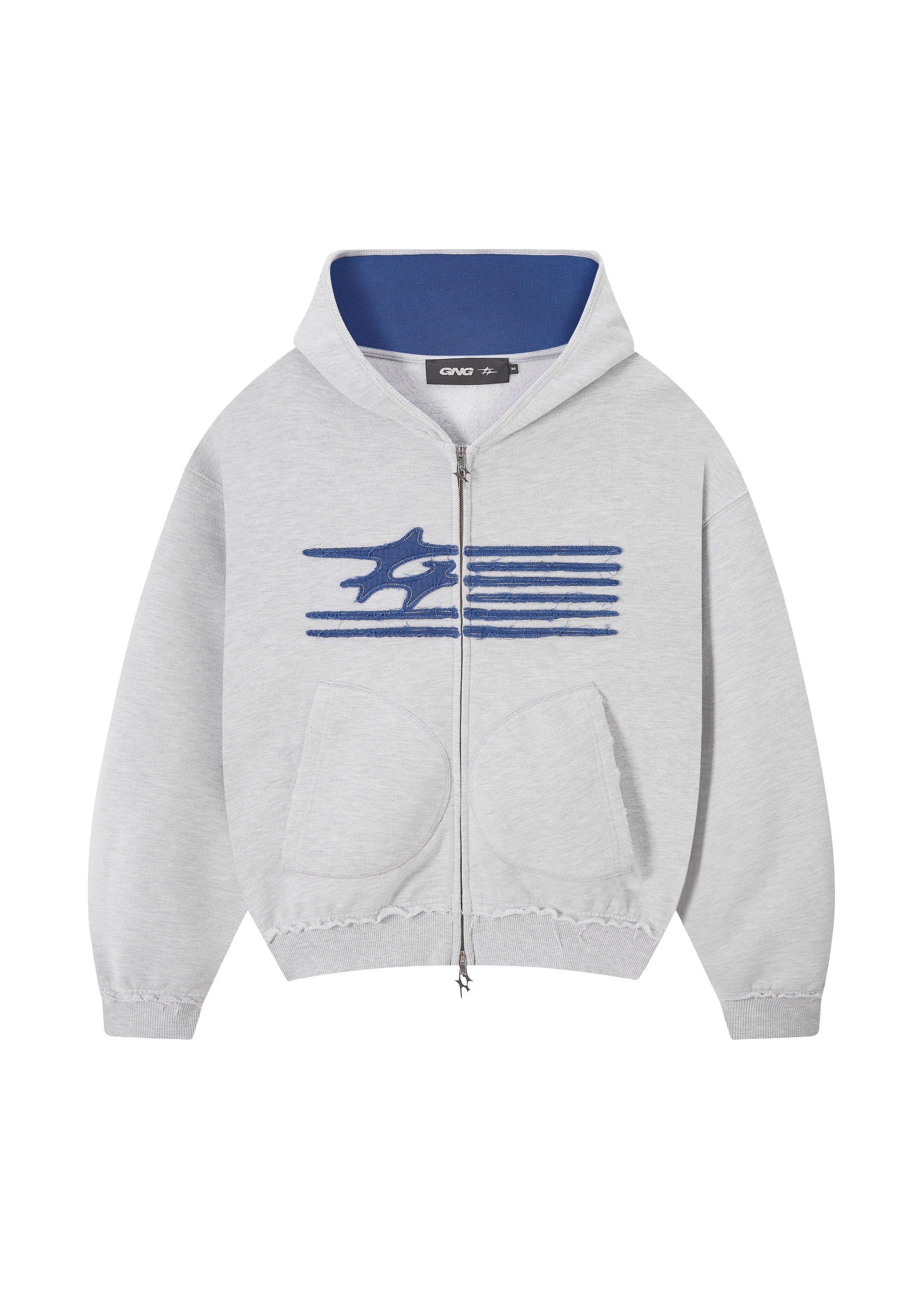 FLAG ZIPPER GREY MELANGE