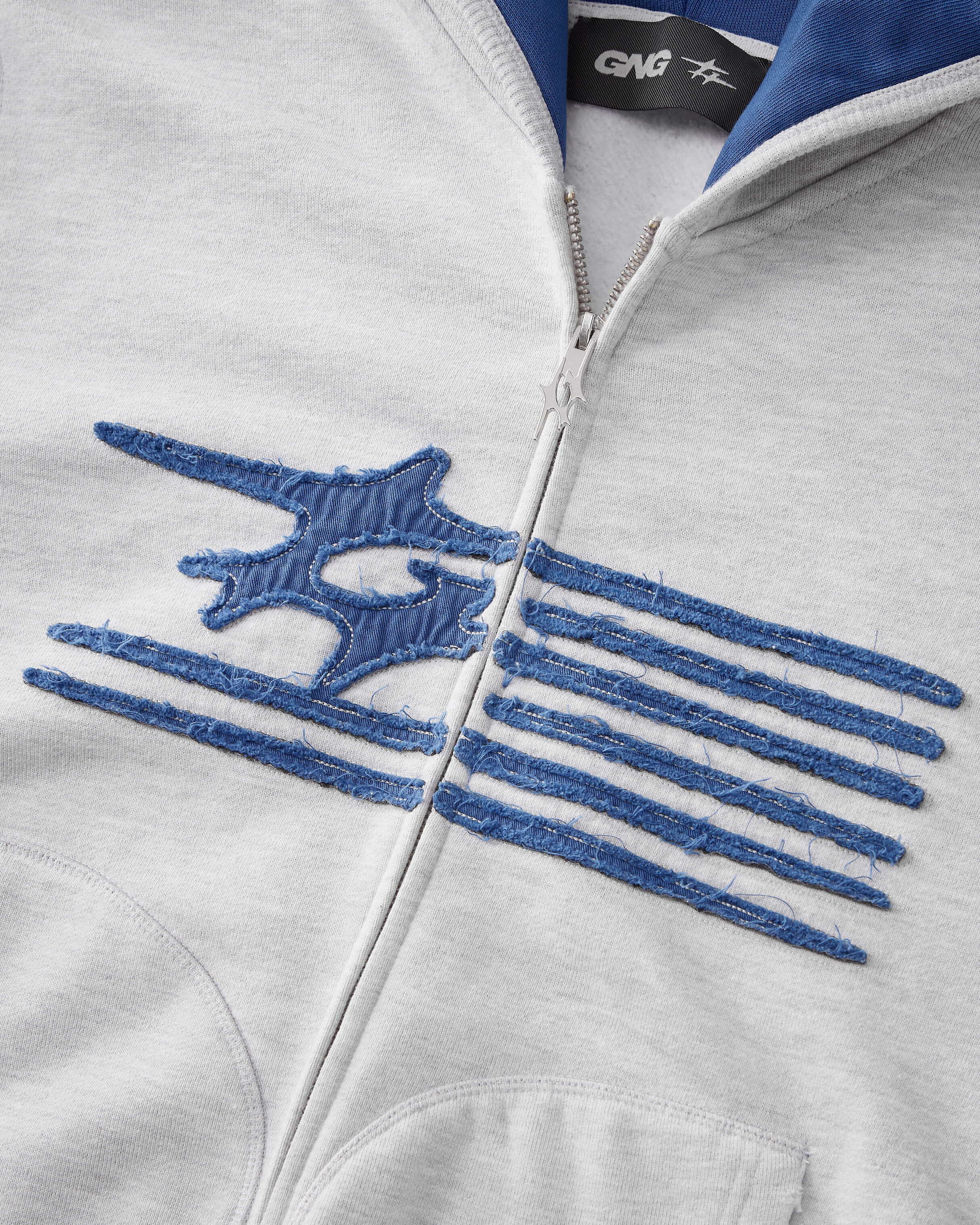 FLAG ZIPPER GREY MELANGE