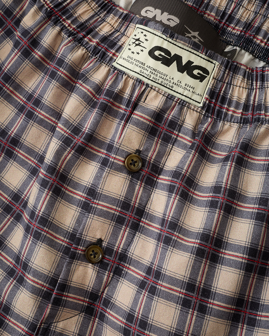 PLAID BOXERS BLUE