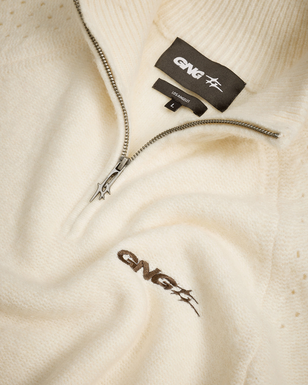 ROSALES KNIT HALFZIP OFF-WHITE