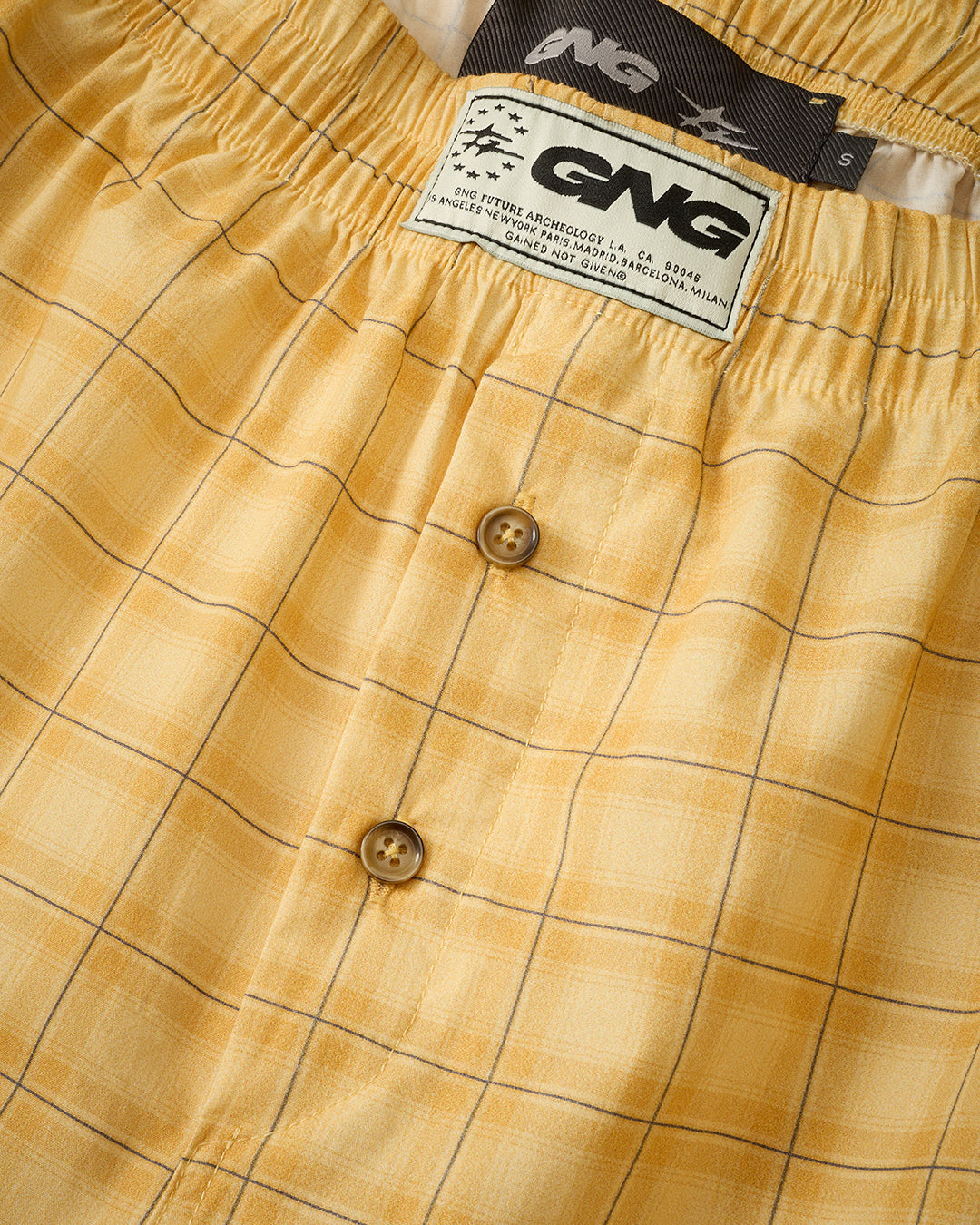 PLAID BOXERS YELLOW