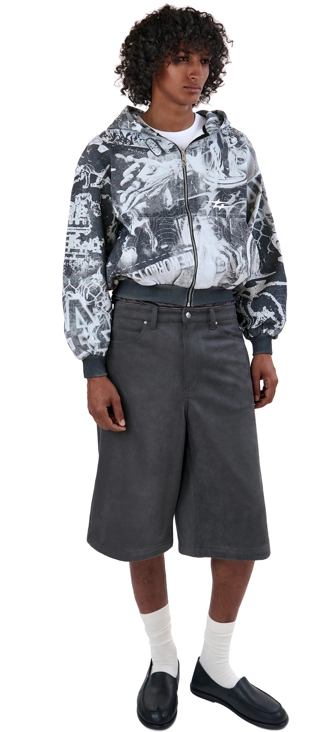 SUEDE SKIN SHORTS CENIZA