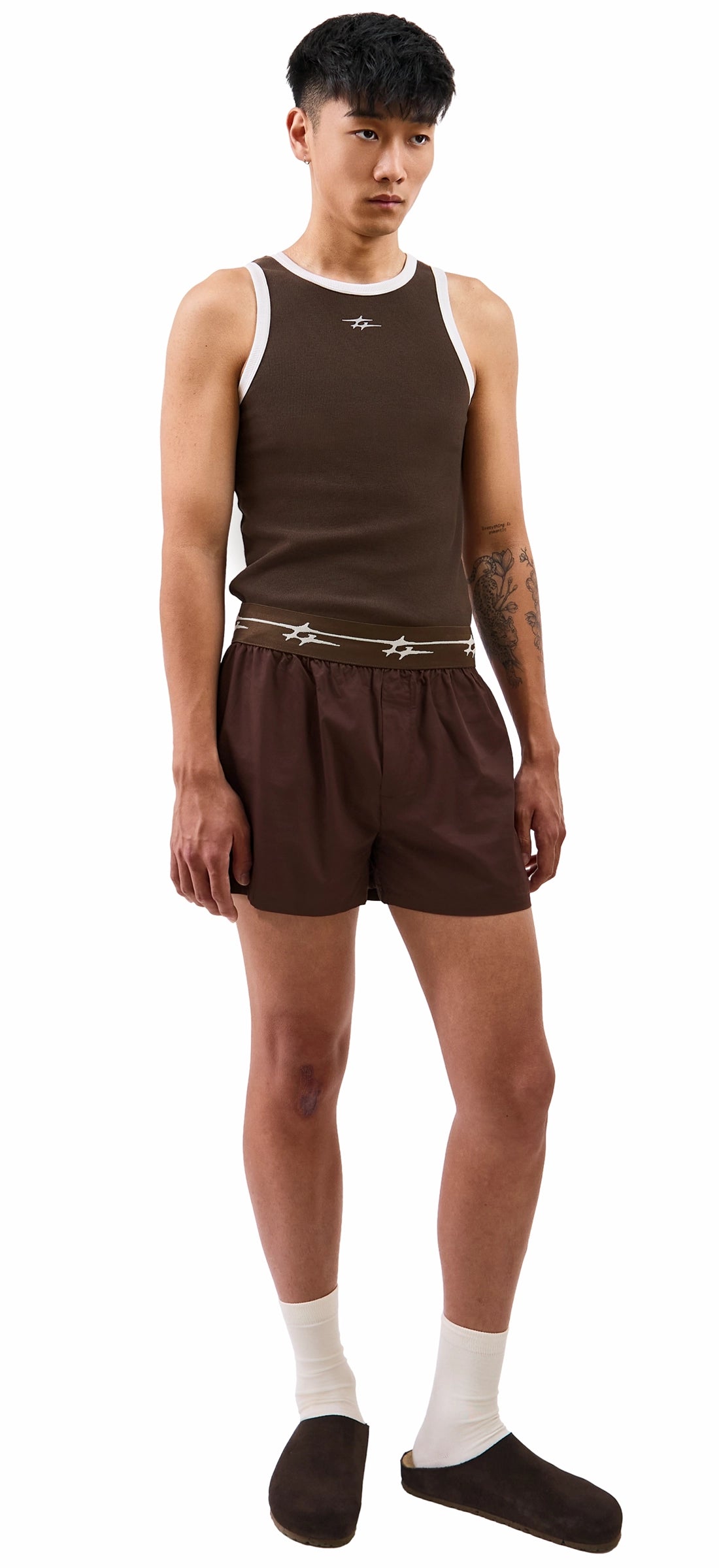 SKIN TANK TOP BROWN