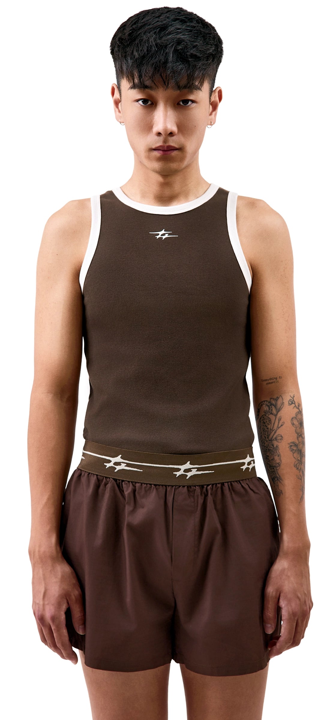 SKIN TANK TOP BROWN