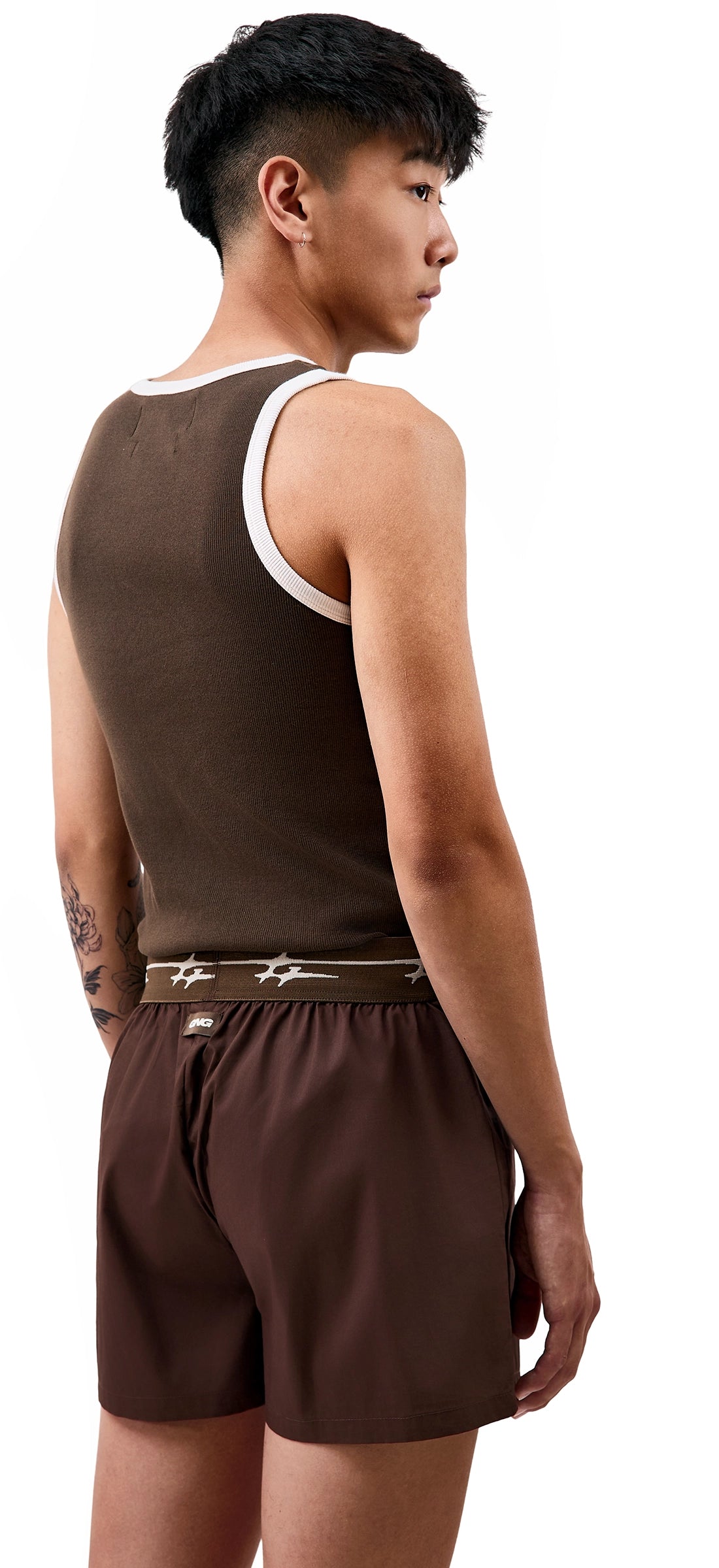 SKIN TANK TOP BROWN