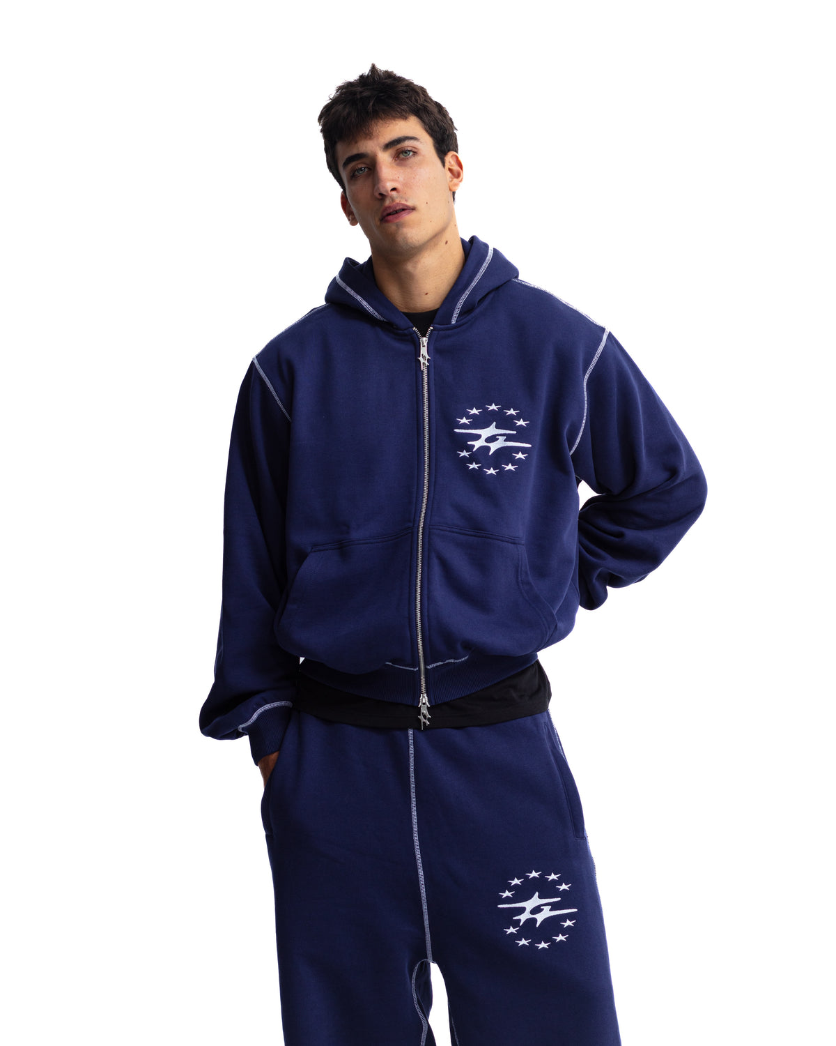 FLATLOCK ZIPPER NAVY