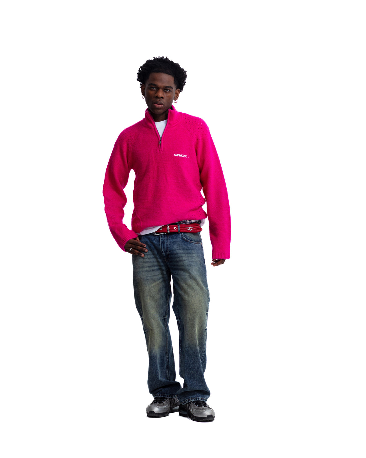 ROSALES KNIT HALFZIP FUCSIA