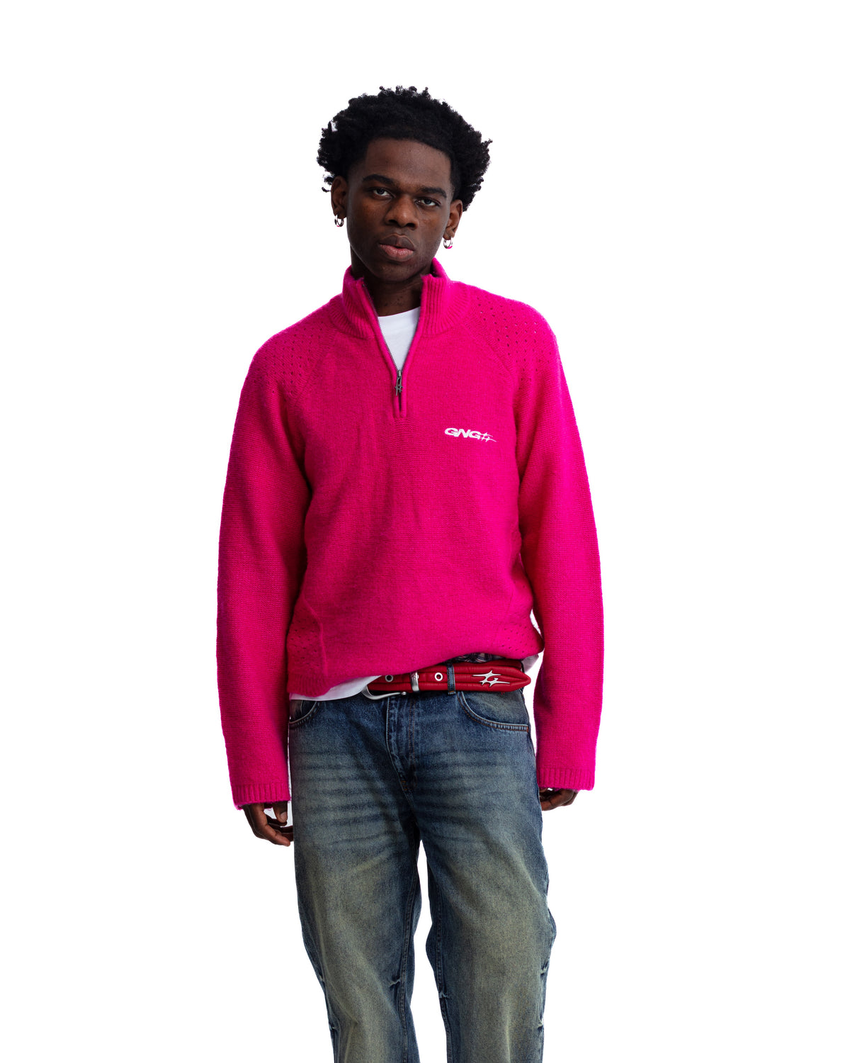 ROSALES KNIT HALFZIP FUCSIA