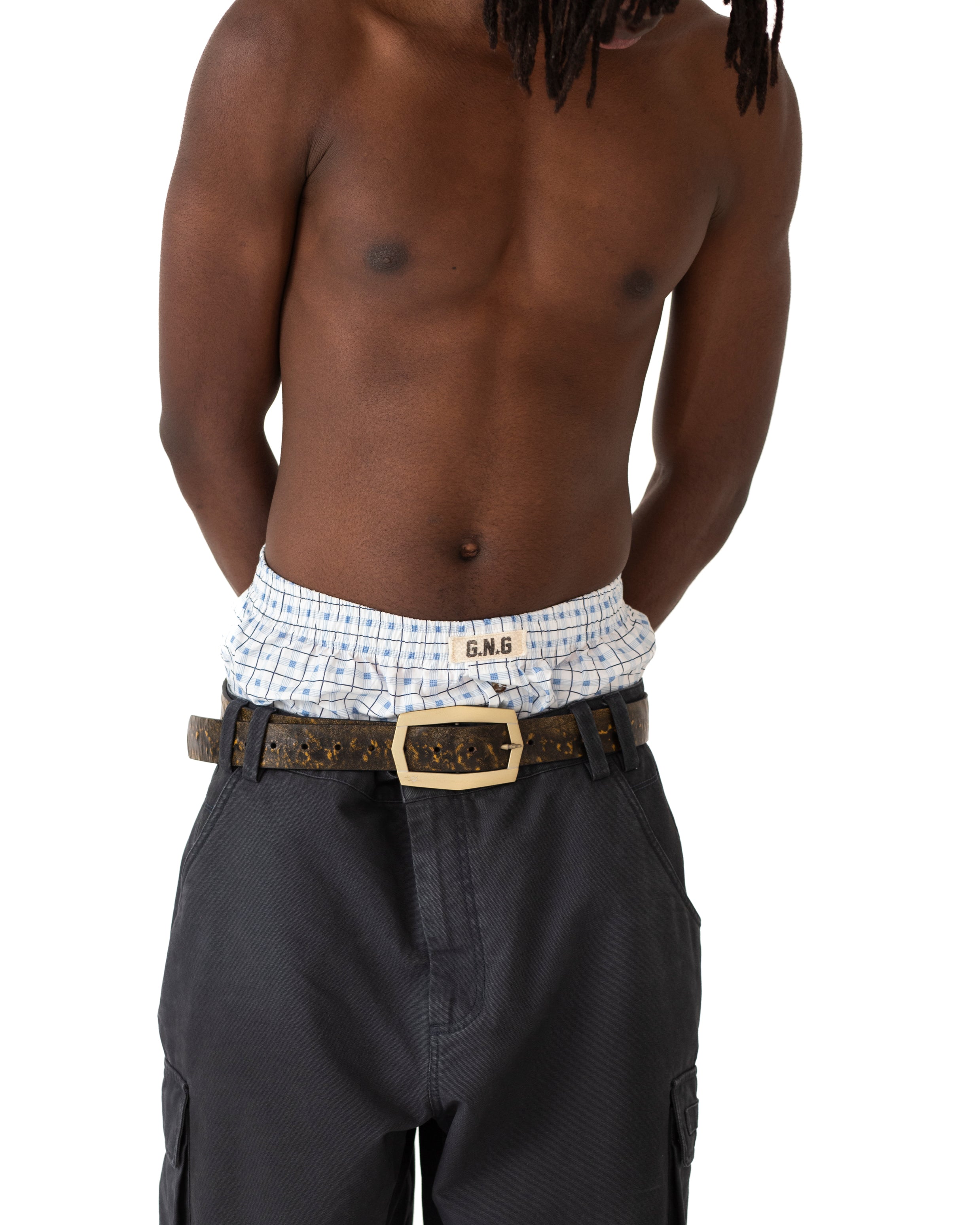 GNG WOVEN BOXER BLUE CHECKS