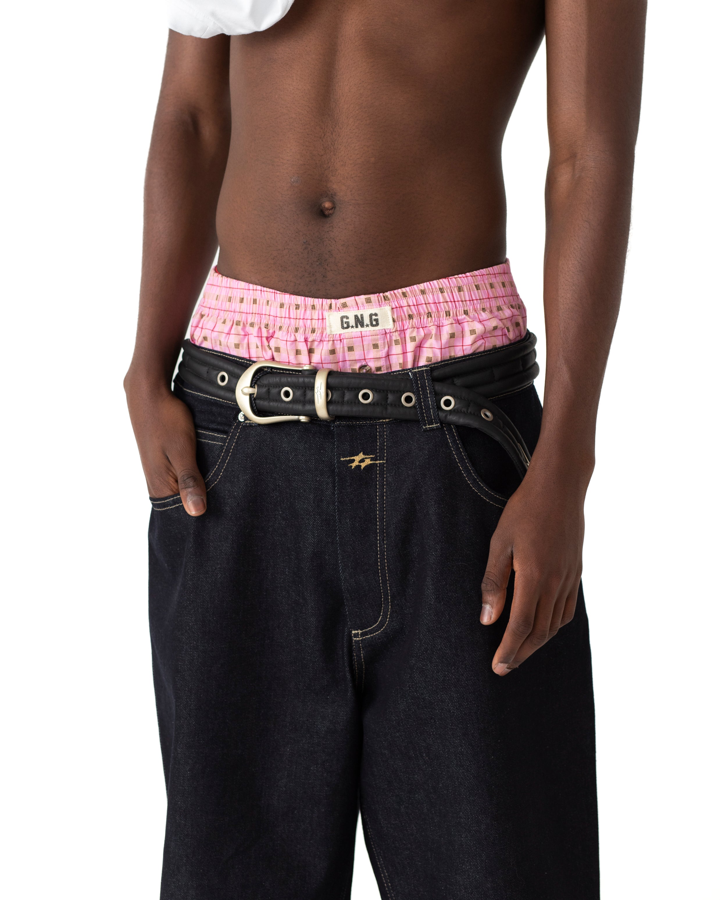 GNG WOVEN BOXER PINK CHECKS