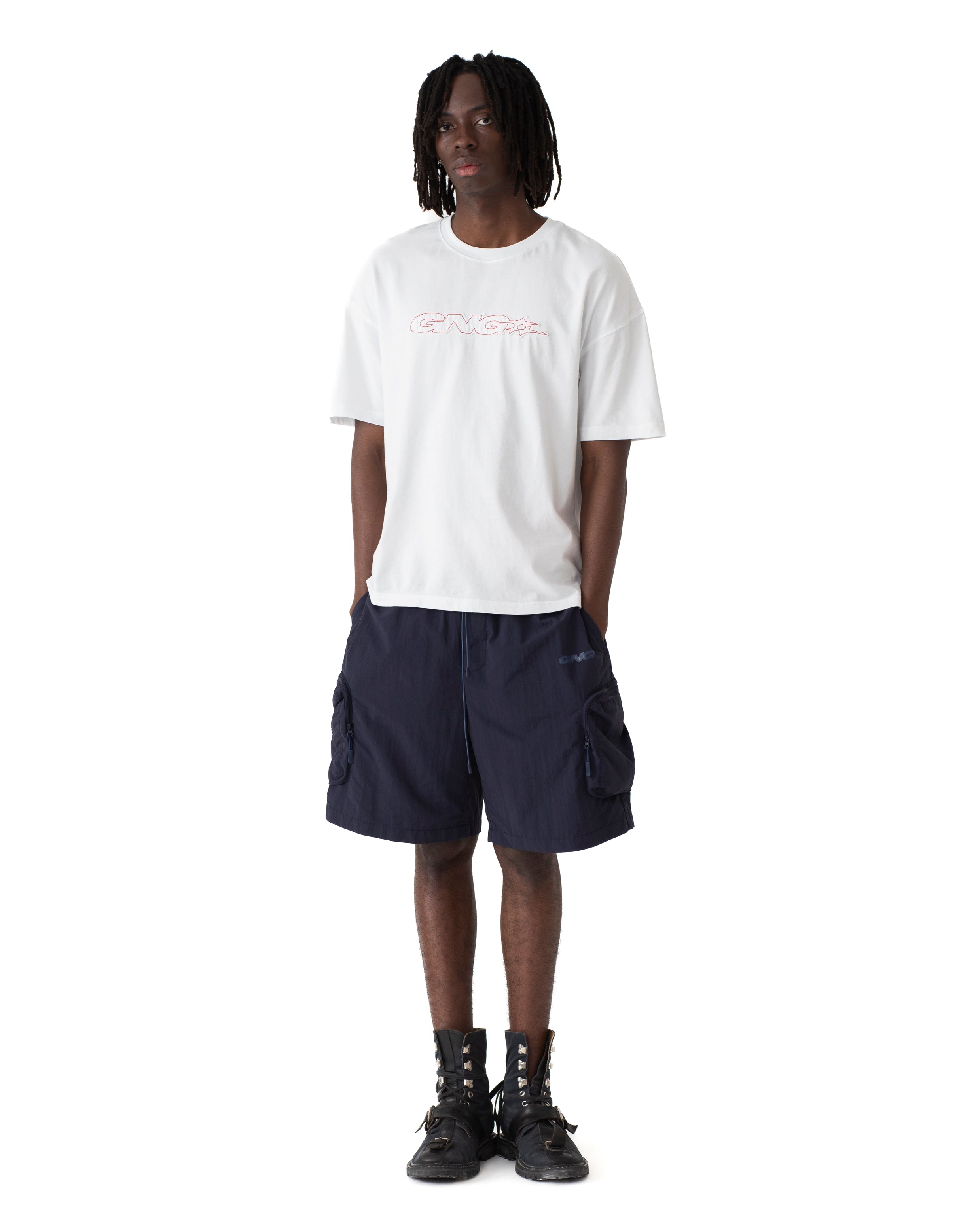 GNG CUT LOGO TEE WHITE