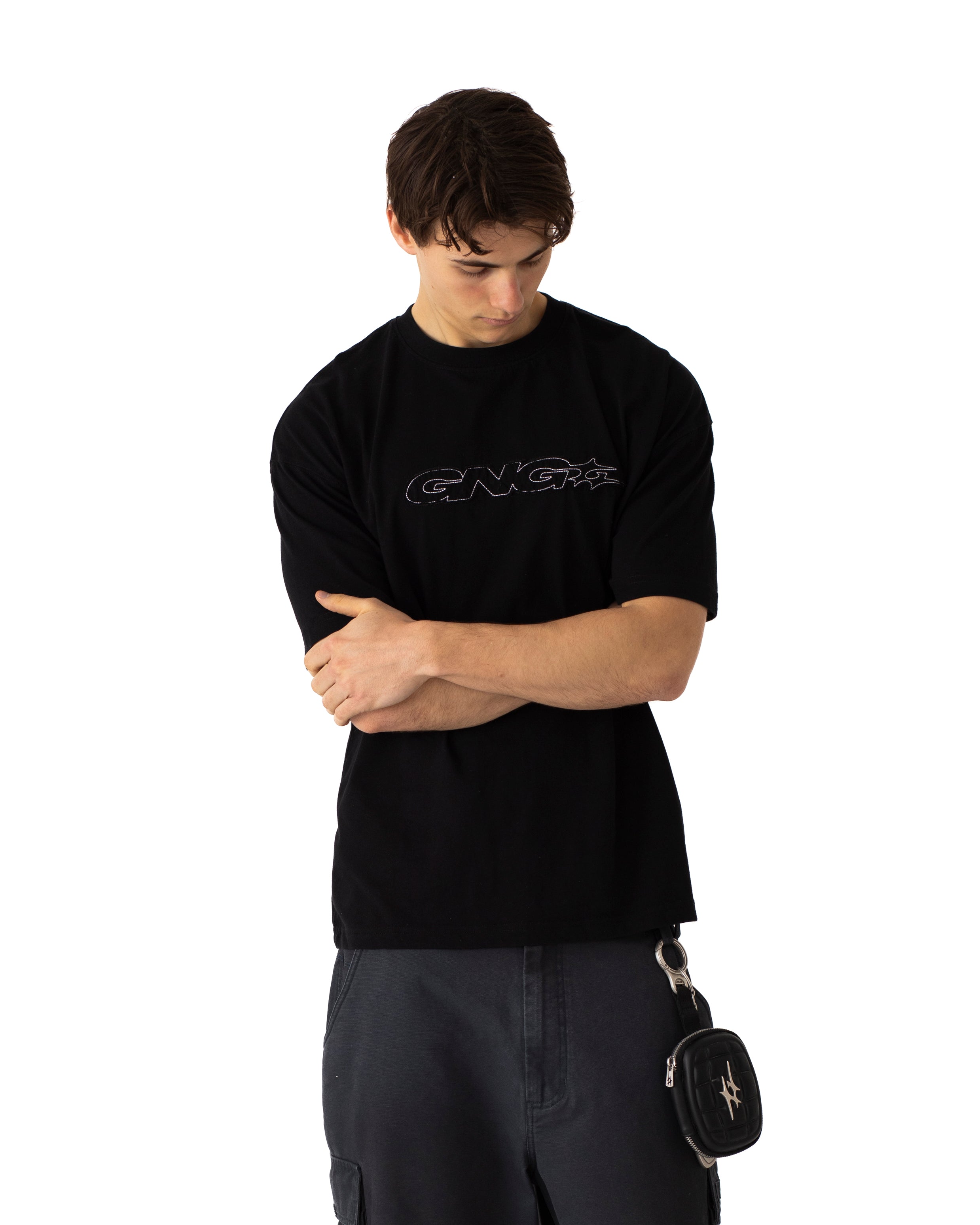 GNG CUT LOGO TEE BLACK