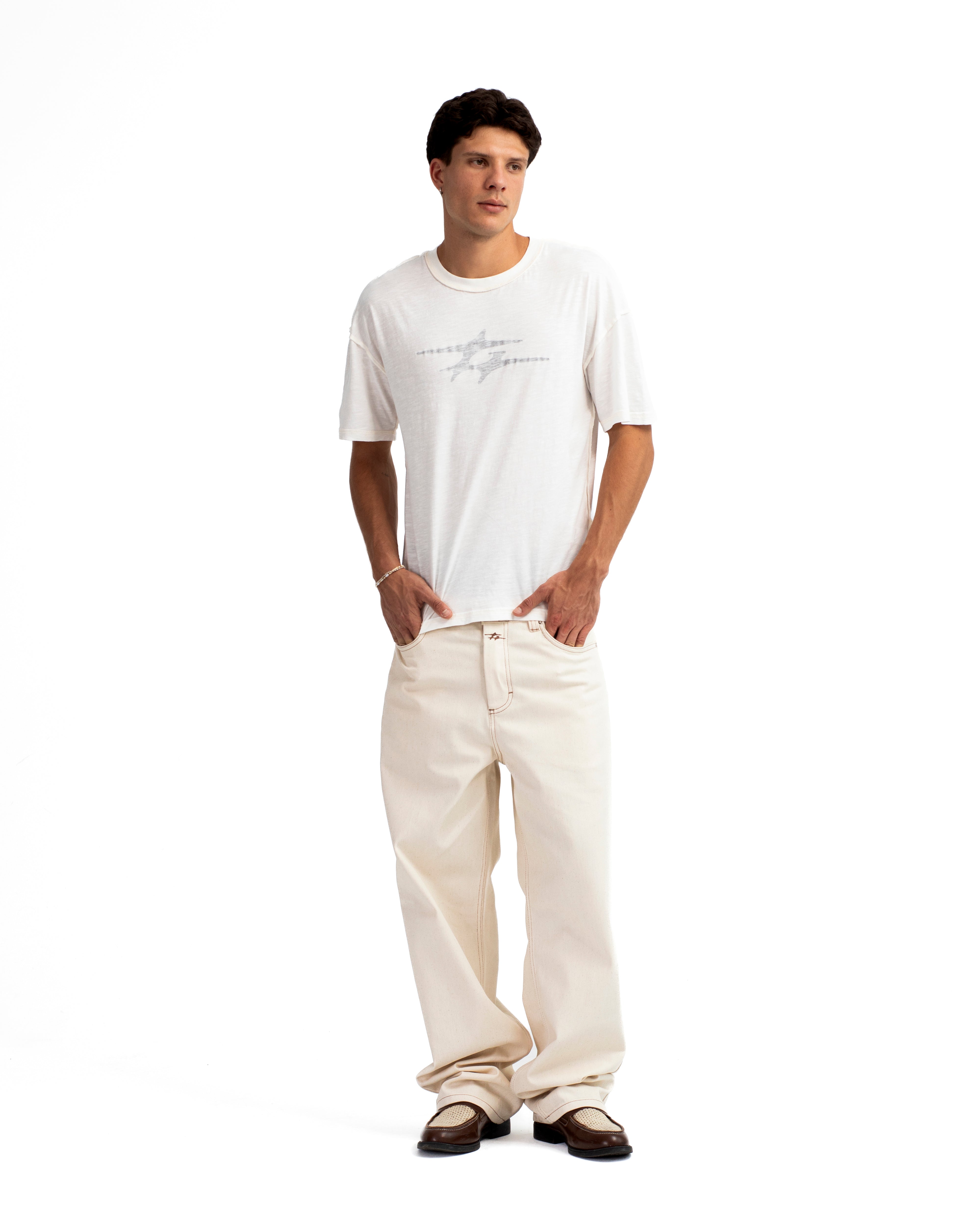 14 OZ DENIM PANTS OFFWHITE