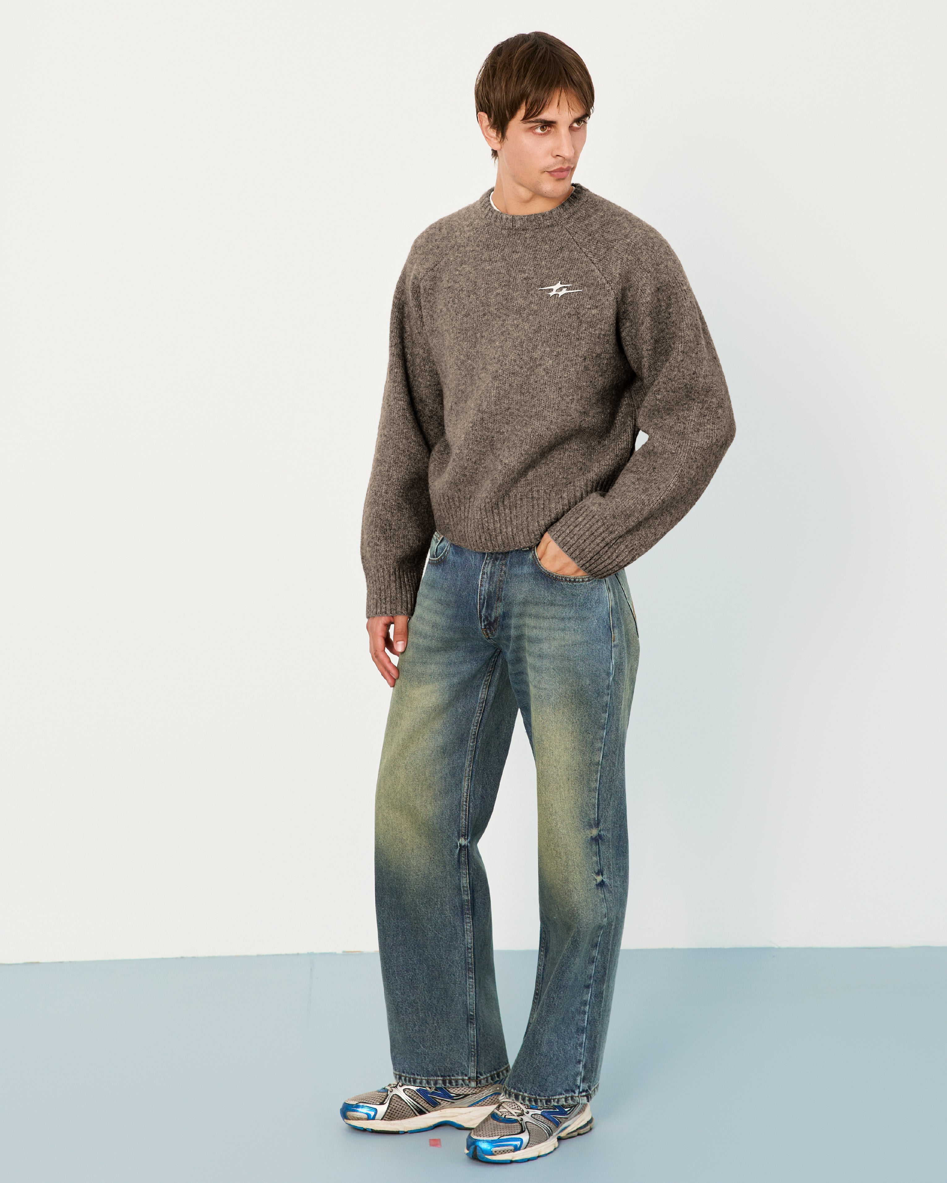 COMFY GNG KNIT BROWN MELANGE