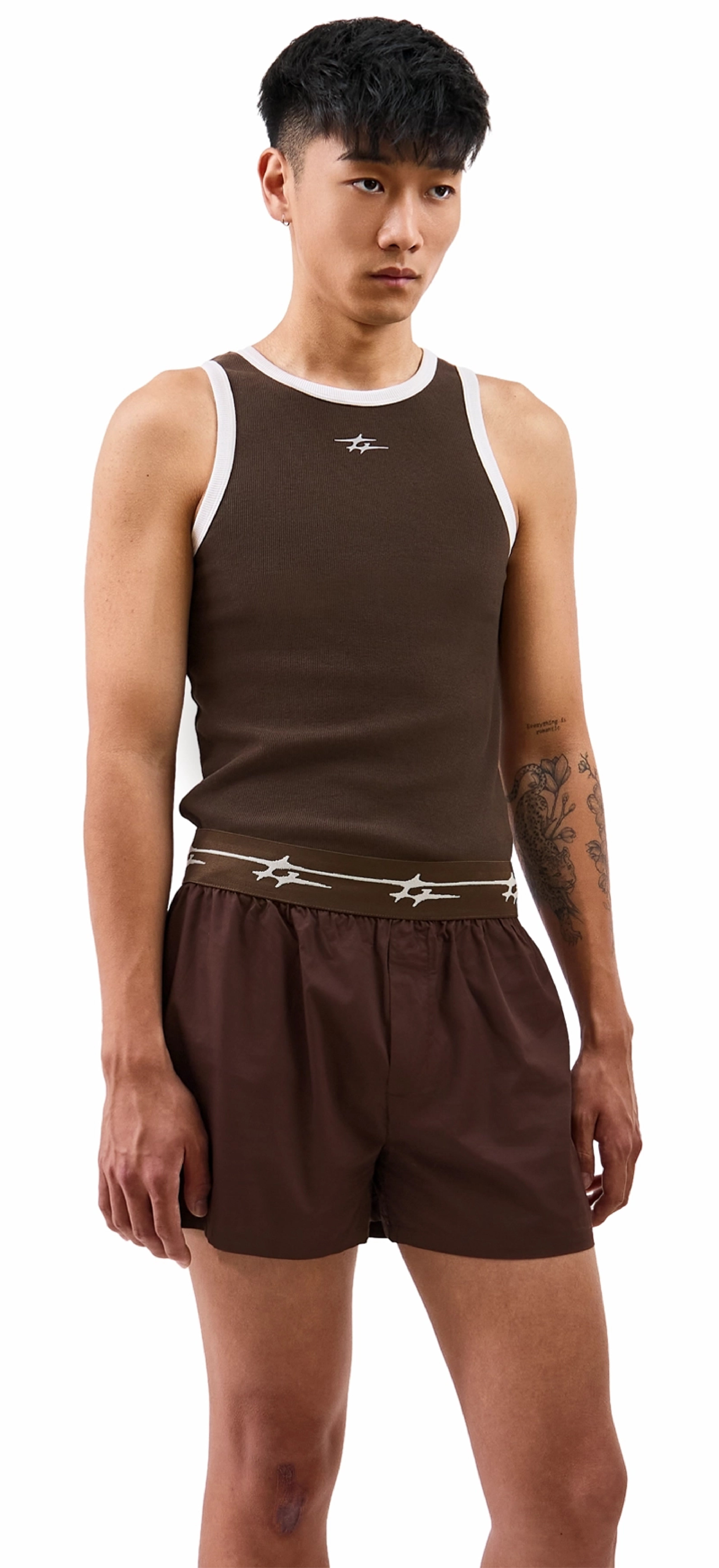 SKIN TANK TOP BROWN