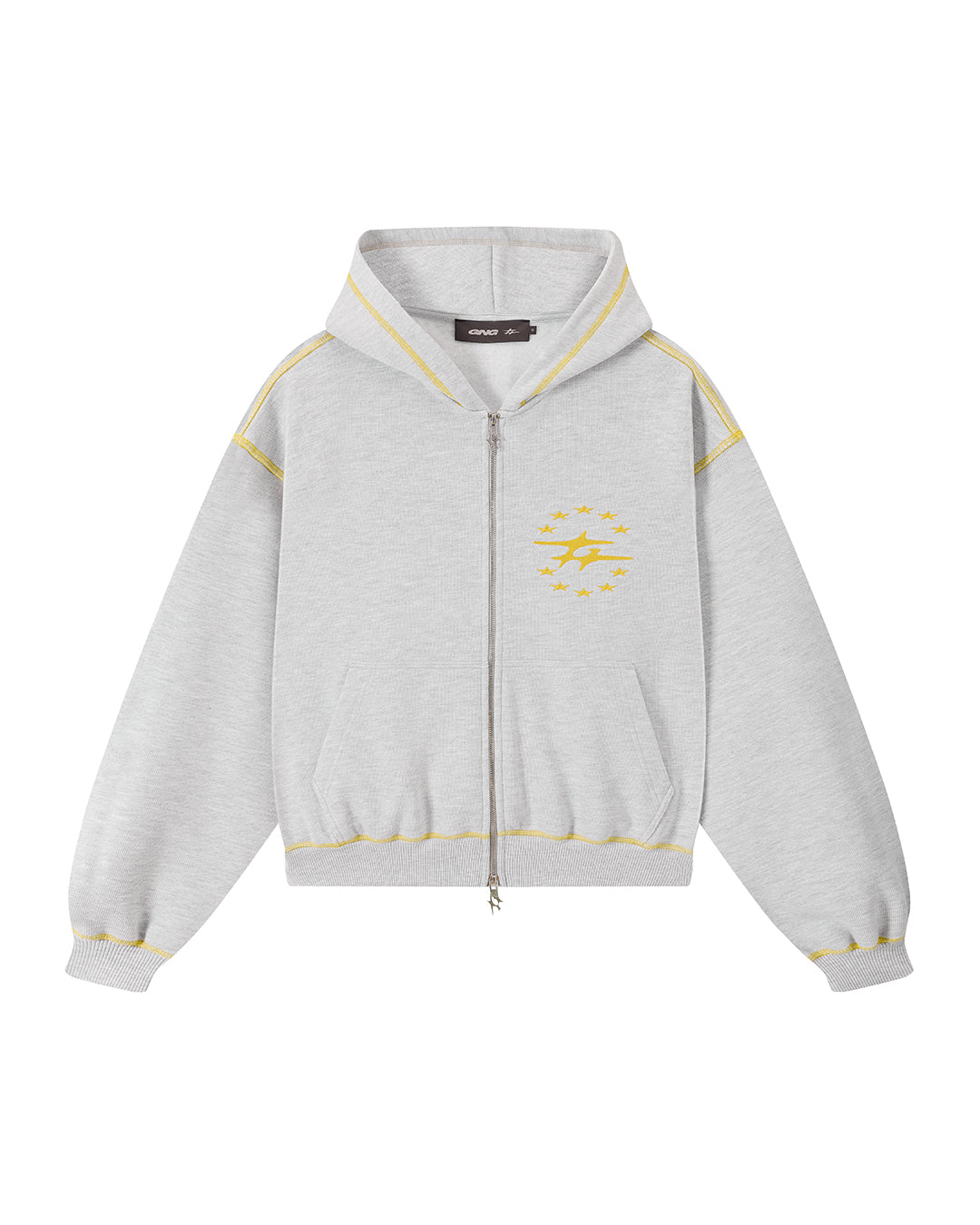 FLATLOCK ZIPPER GREY MELANGE