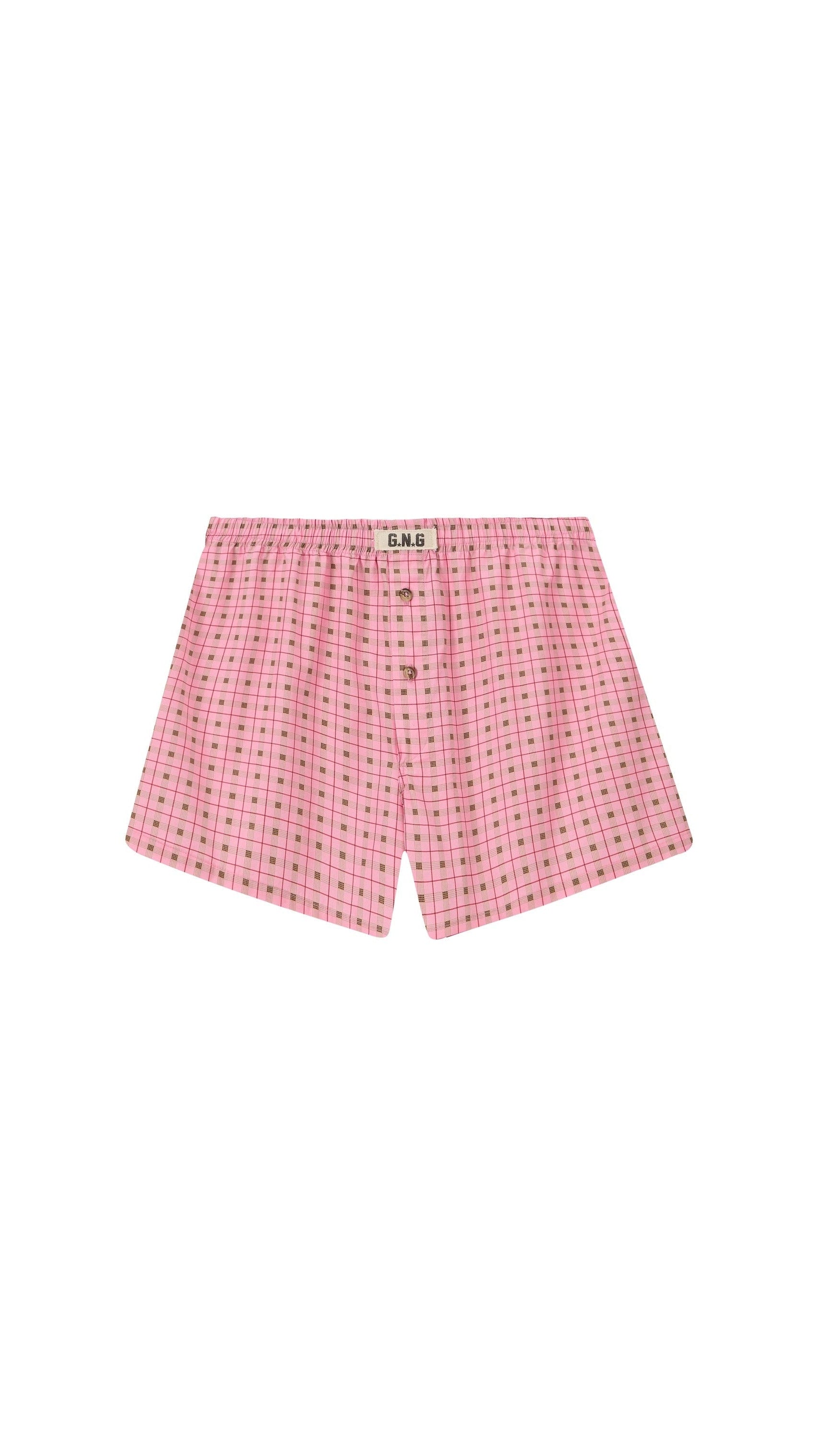 GNG WOVEN BOXER PINK CHECKS