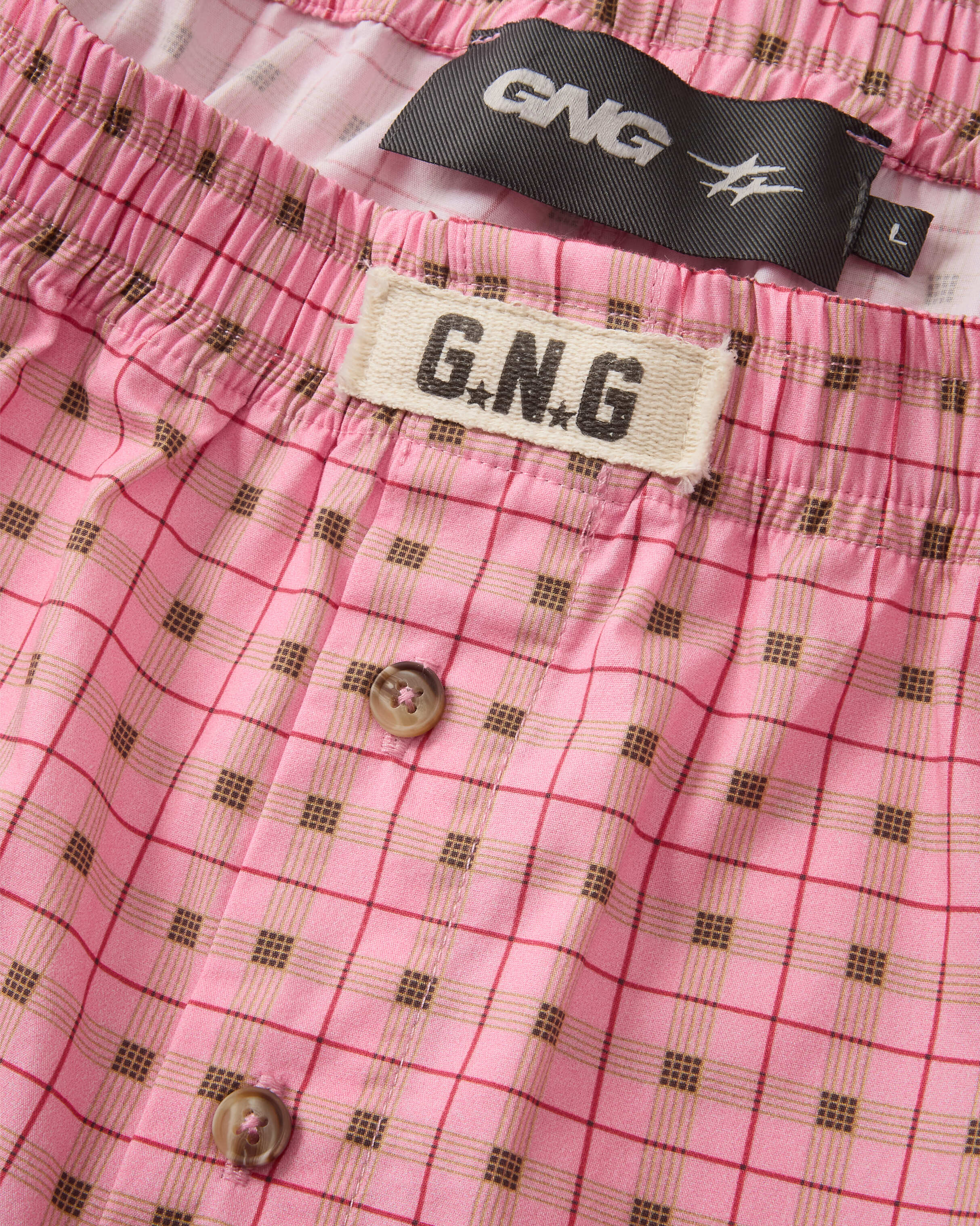GNG WOVEN BOXER PINK CHECKS