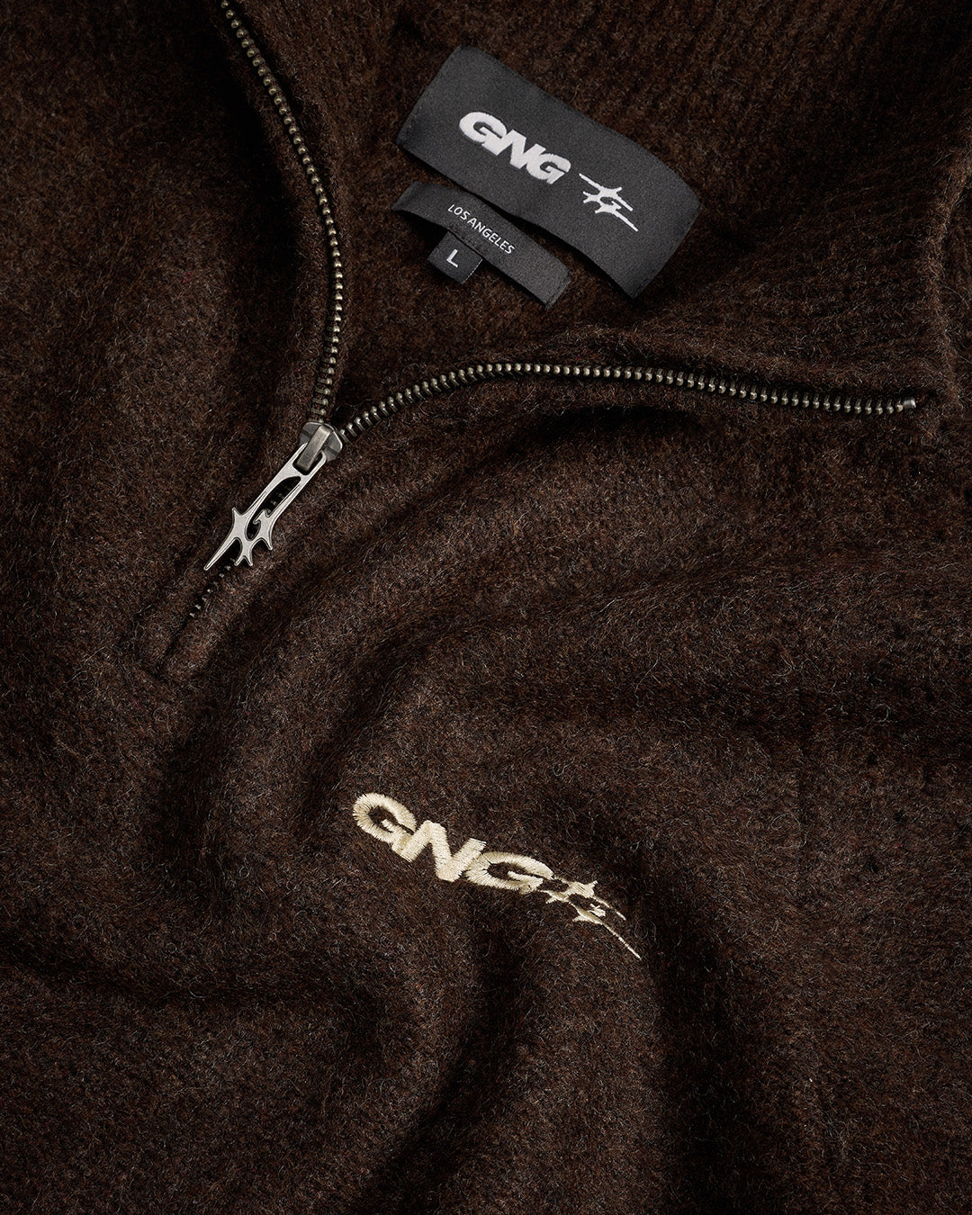 ROSALES KNIT HALFZIP BROWN