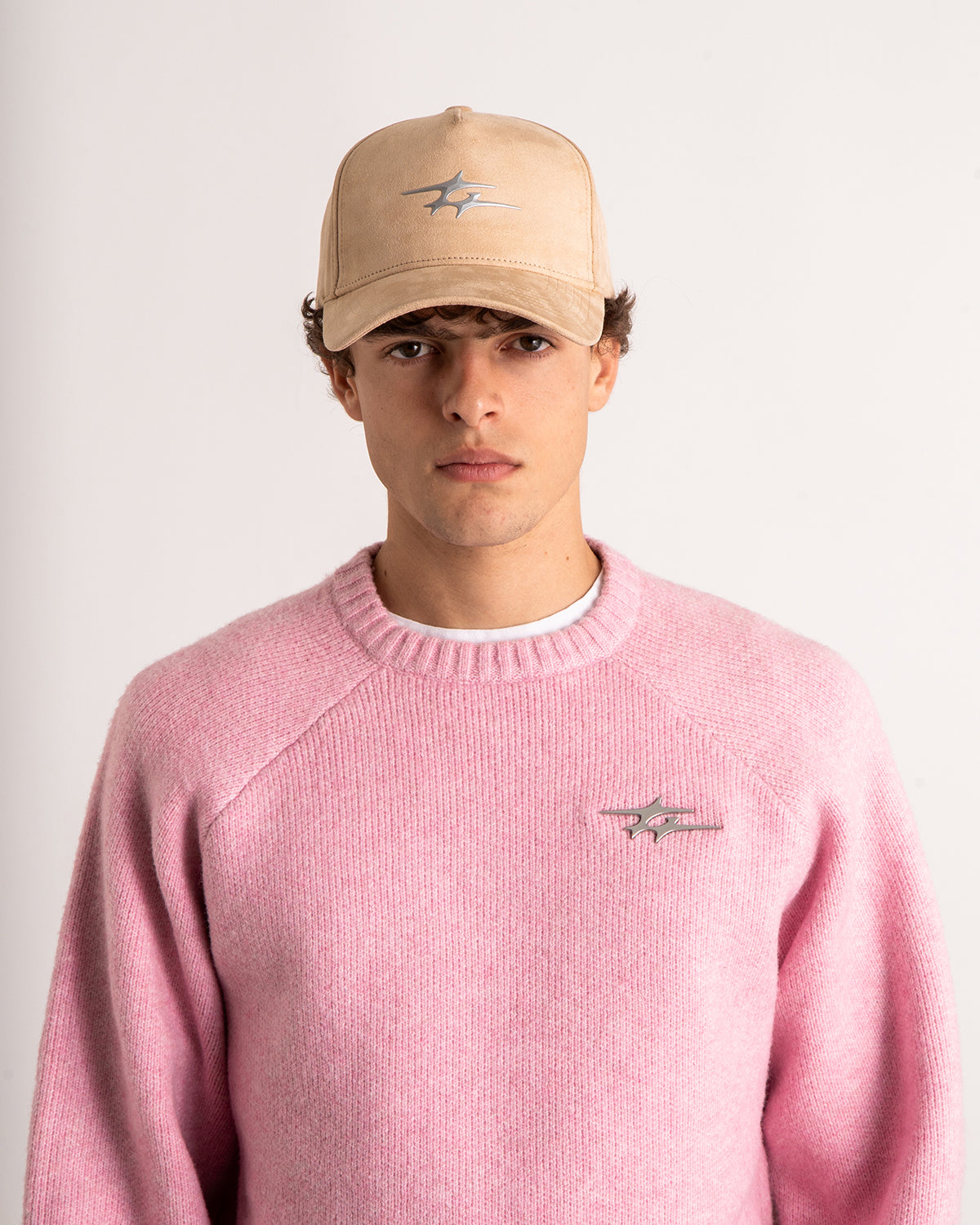 SUEDE LOGO CAP BEIGE