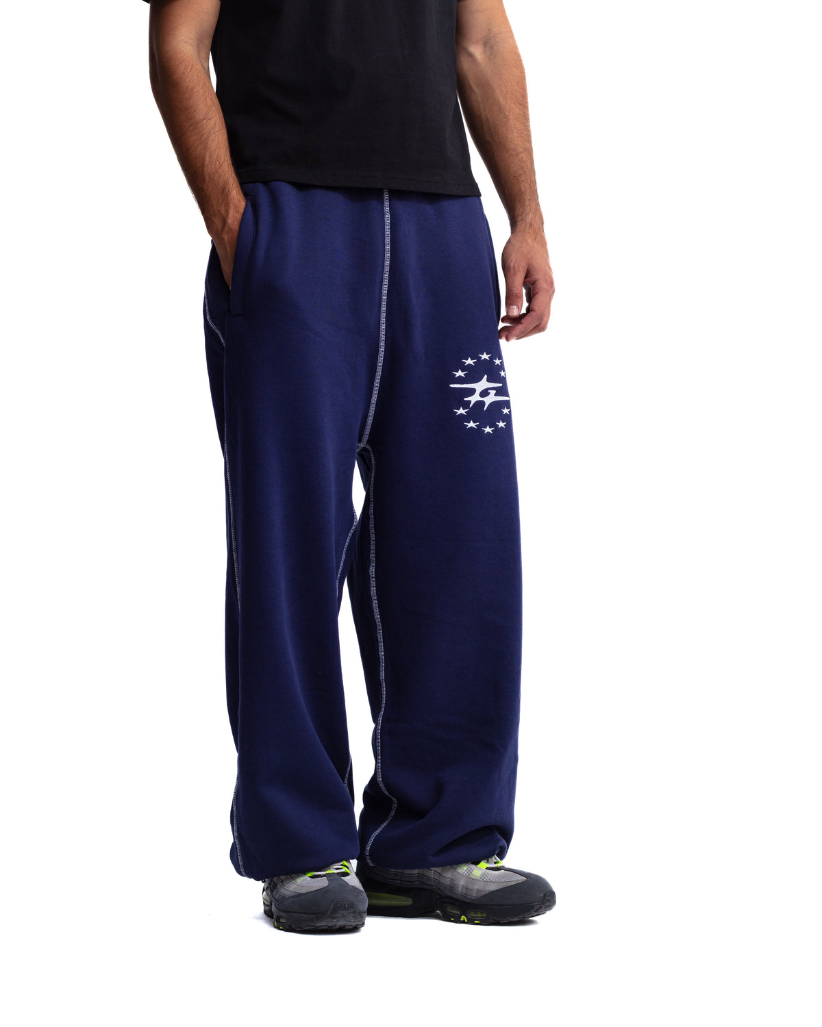 FLATLOCK PANTS NAVY