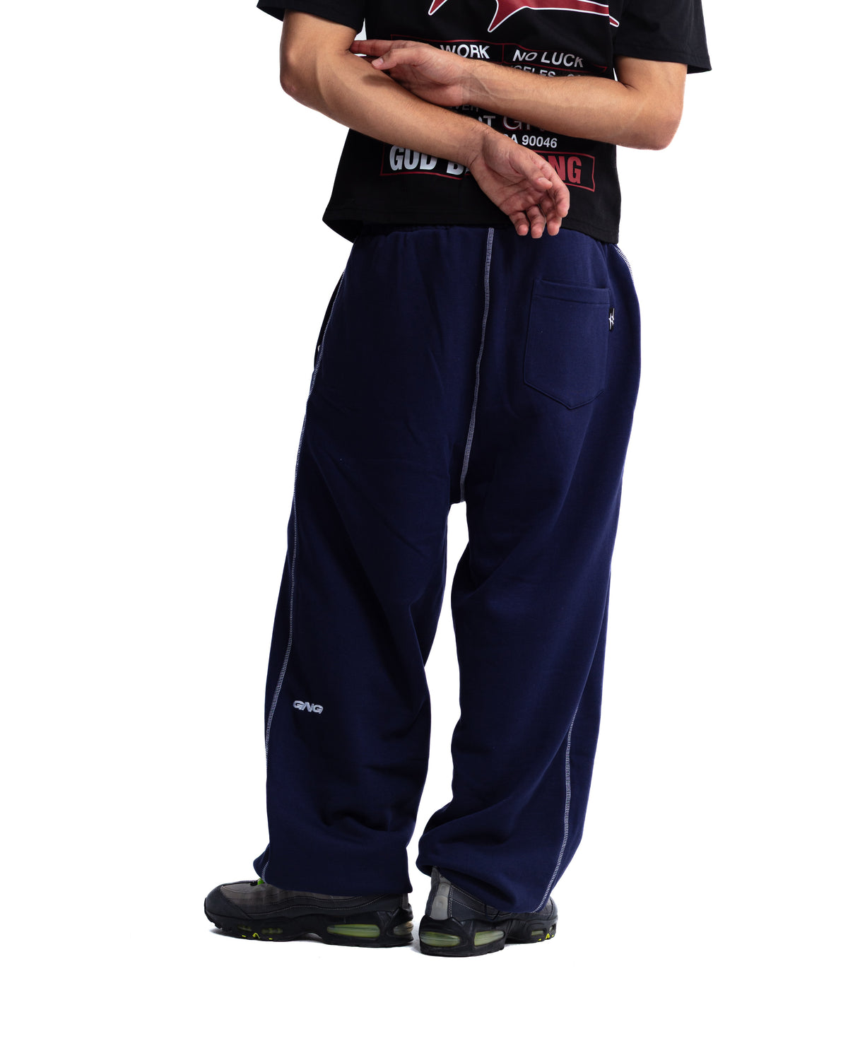 FLATLOCK PANTS NAVY