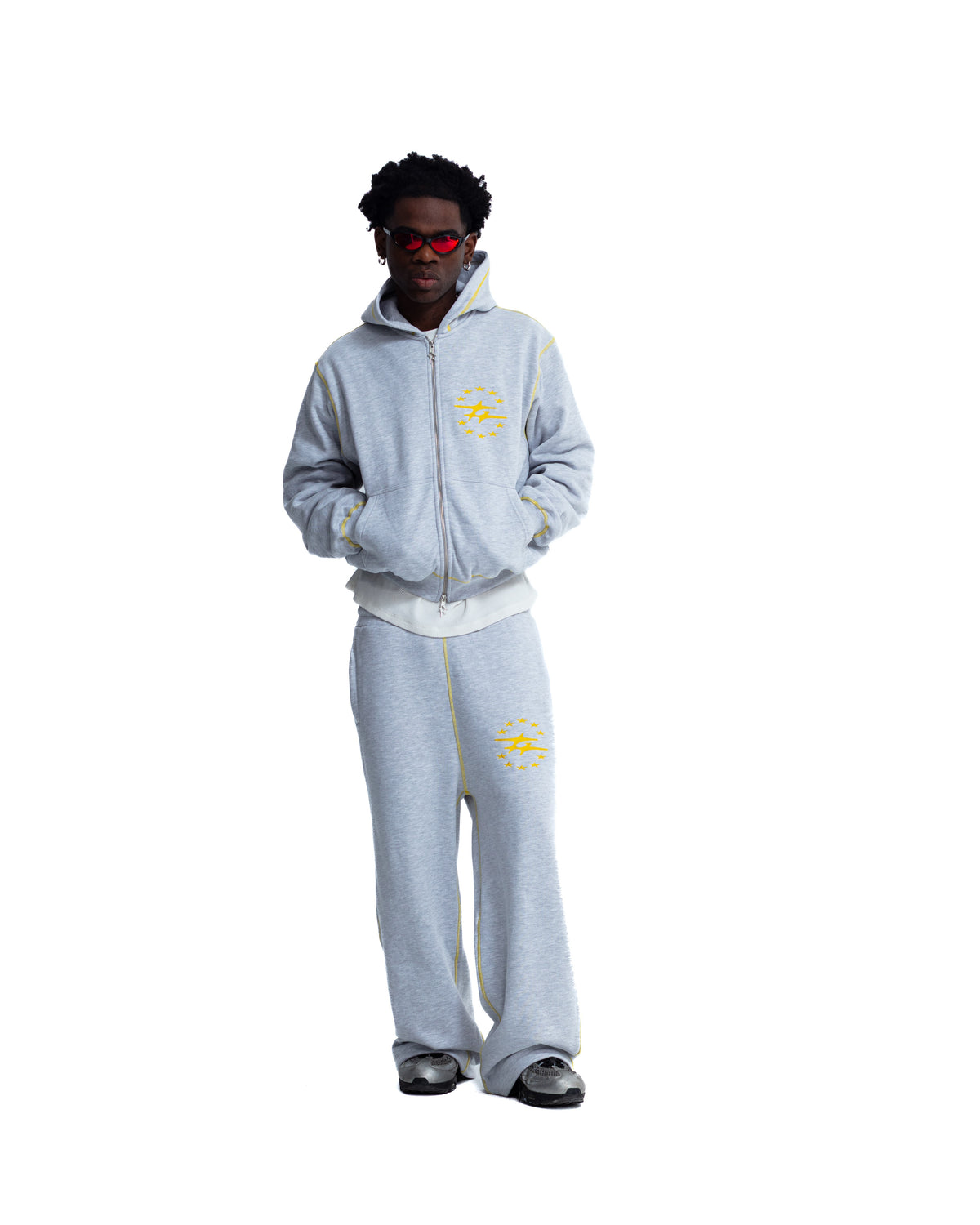 FLATLOCK ZIPPER GREY MELANGE