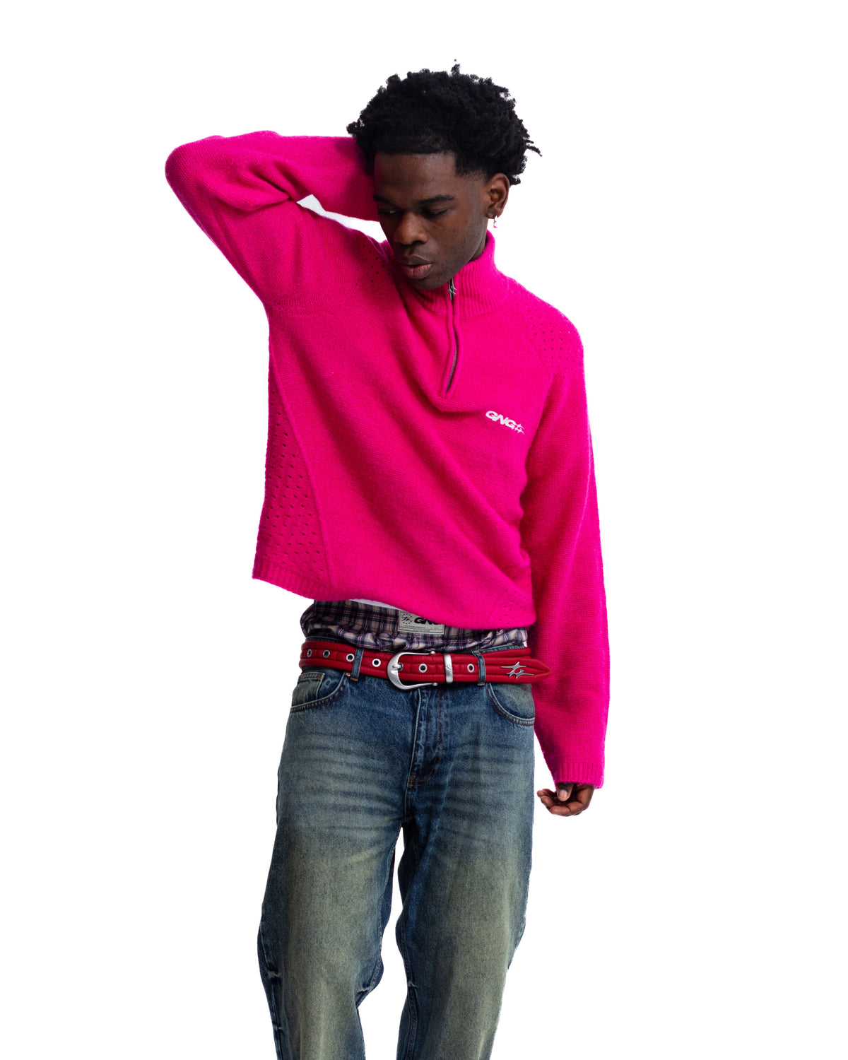 ROSALES KNIT HALFZIP FUCSIA