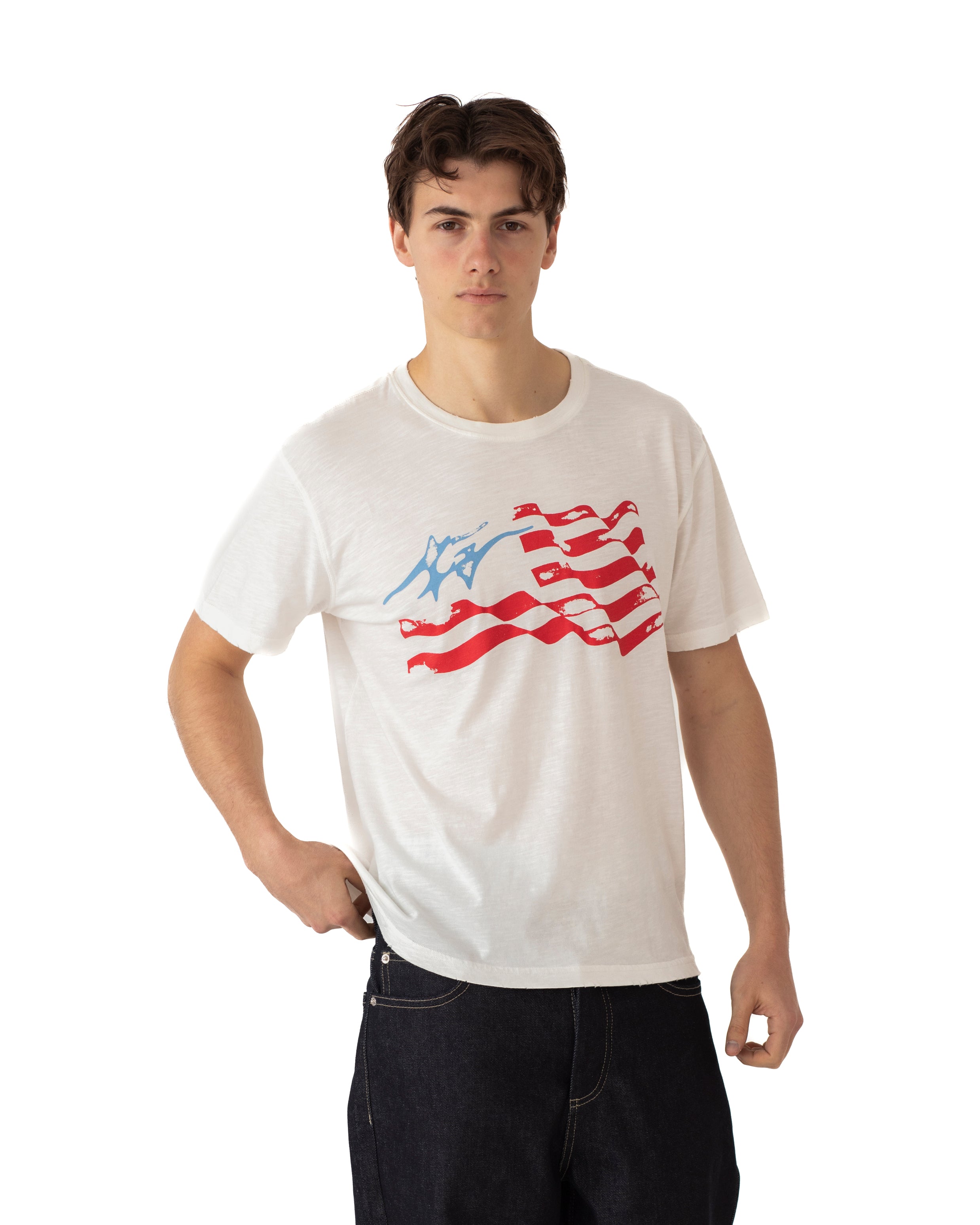FLAG TEE CONCRETE OFFWHITE