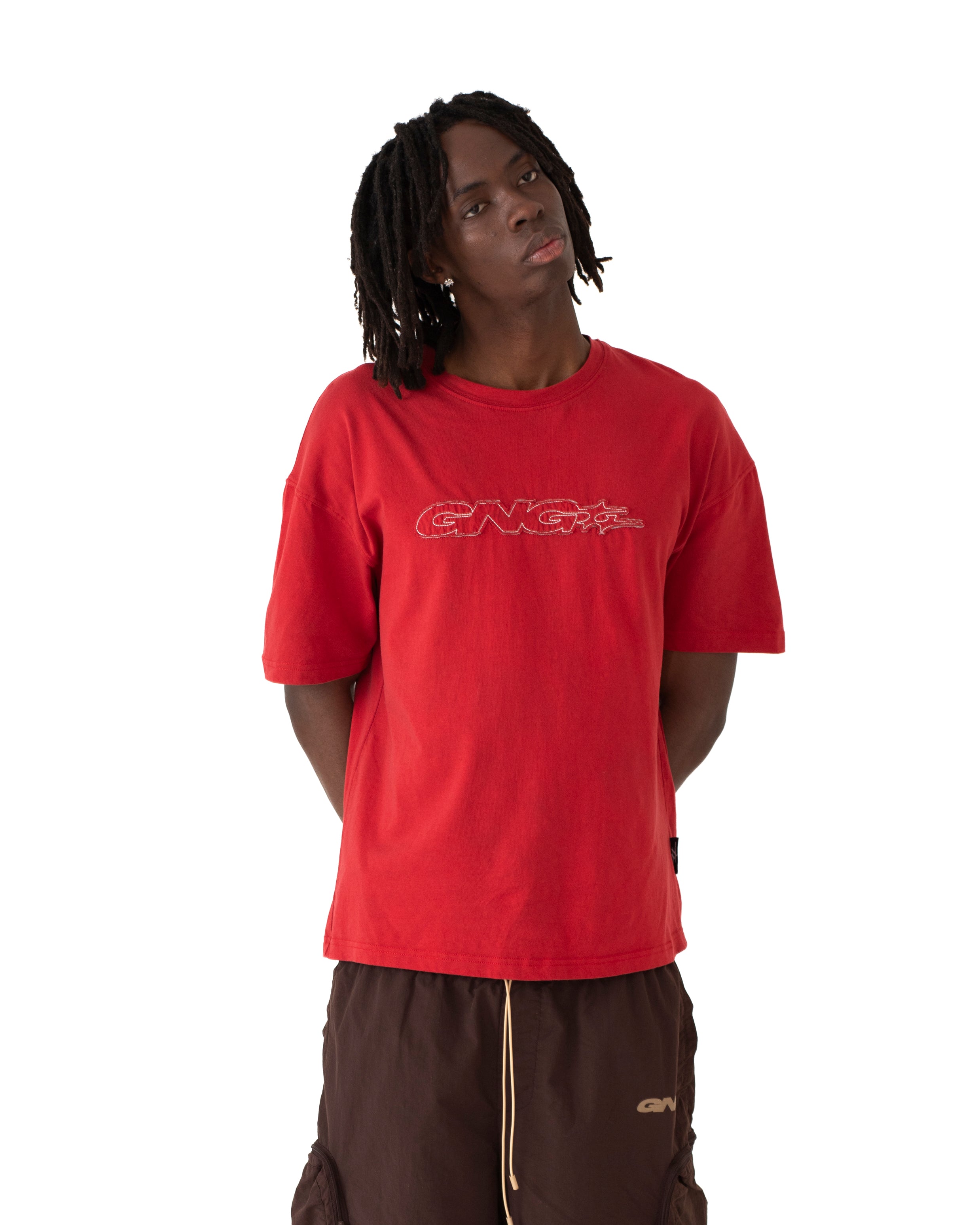 GNG CUT LOGO TEE RED