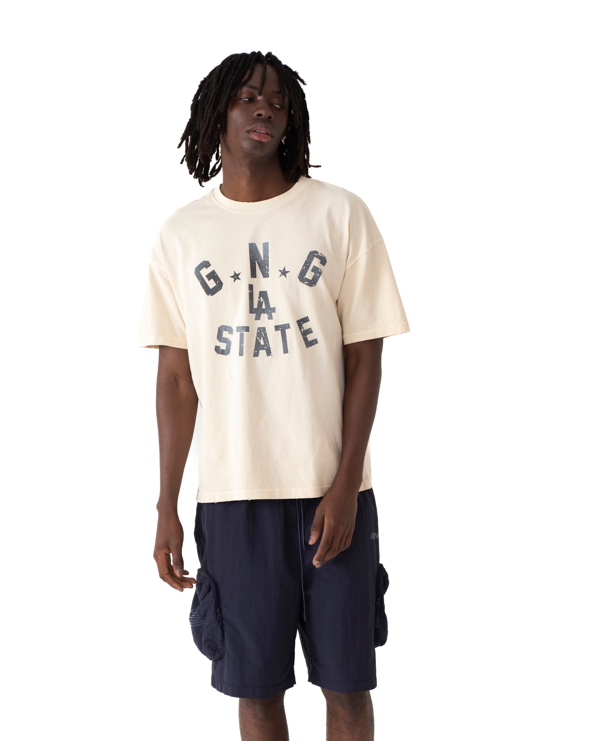 LA STATE TEE DUSTED SAND