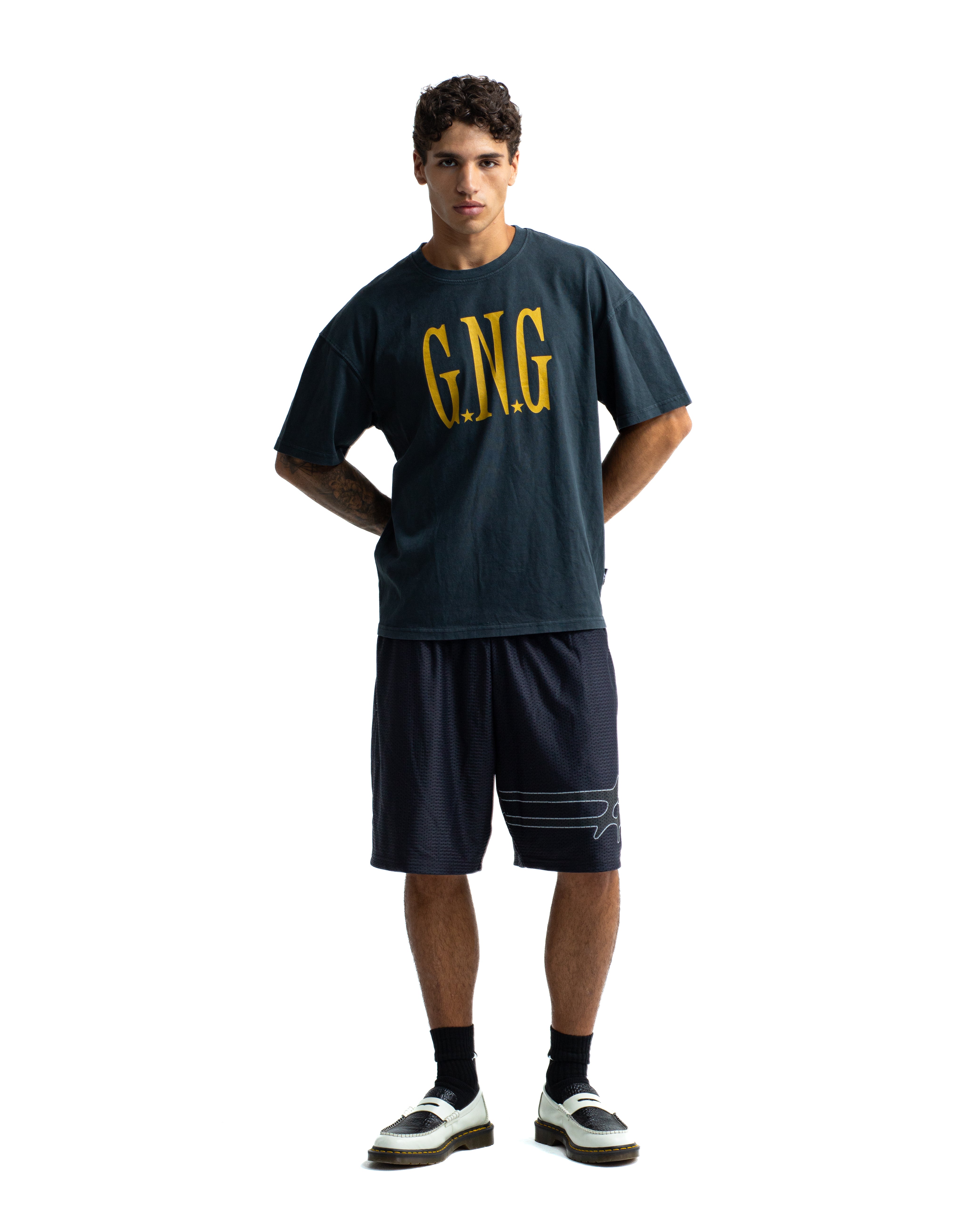 LOGO MESH SHORTS BLACK