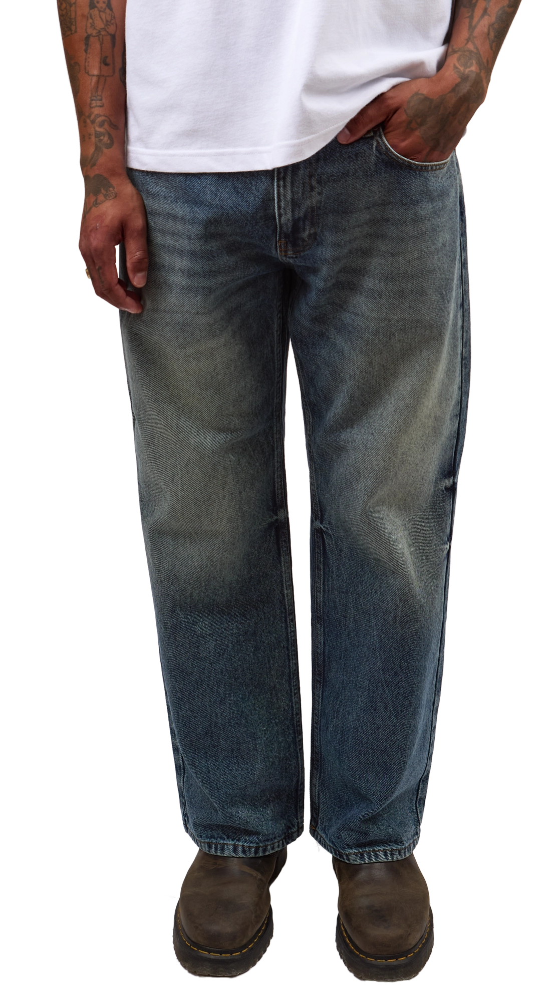 SKIN DENIM WASHED DARK NAVY