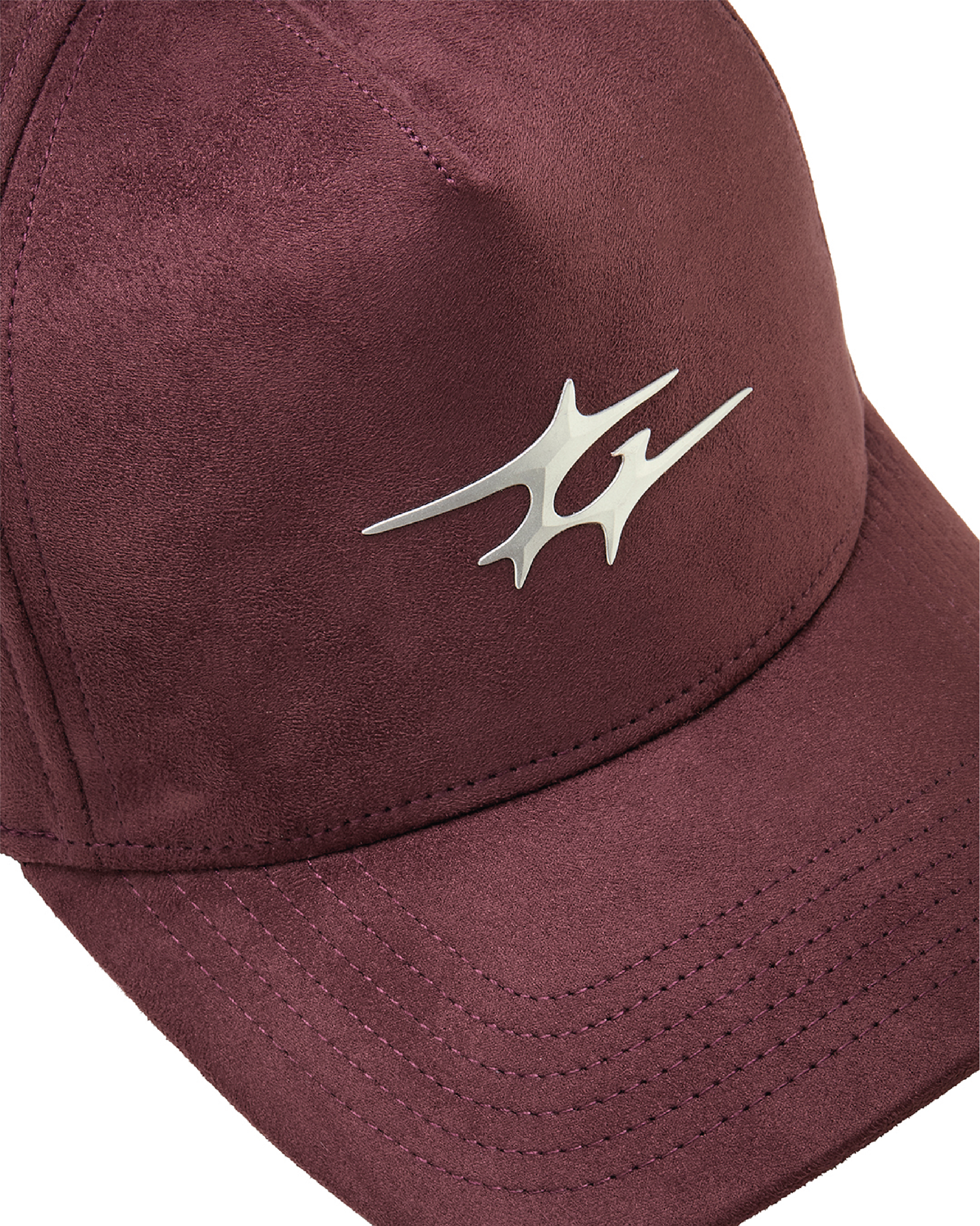 SUEDE LOGO CAP BURGUNDY