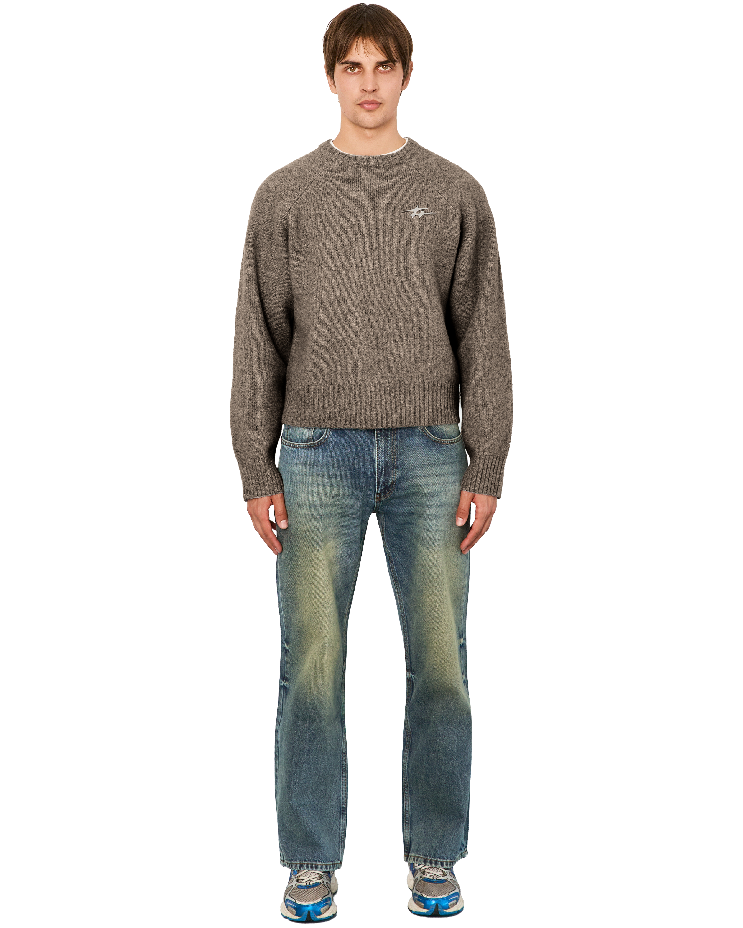 COMFY GNG KNIT BROWN MELANGE