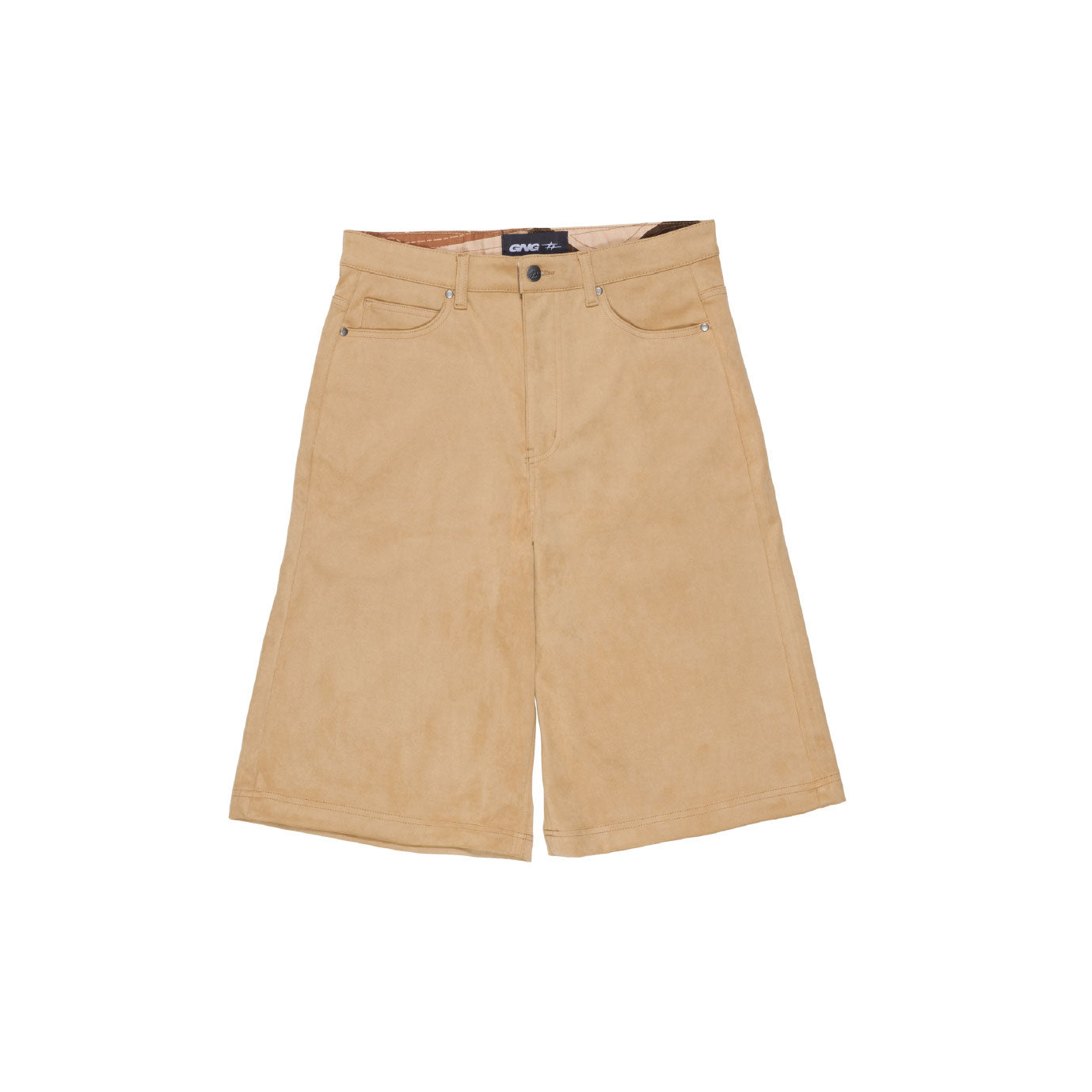 High-Waist Suede Effect Shorts